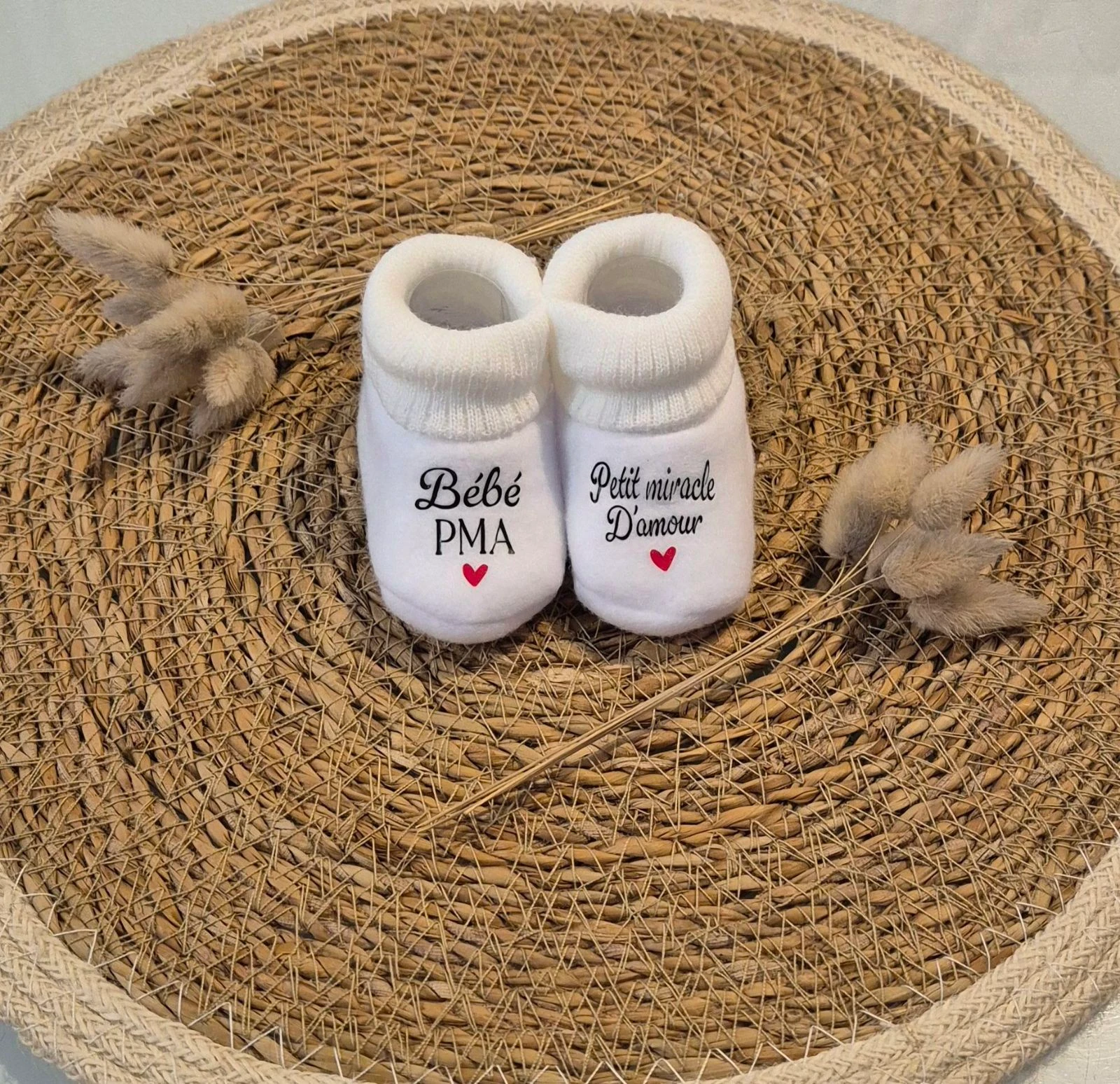 Petit chausson naissance personnalisé 